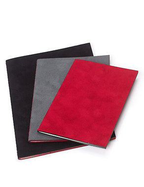 Set of 3 Luxury Suede Effect Notebooks Image 2 of 3