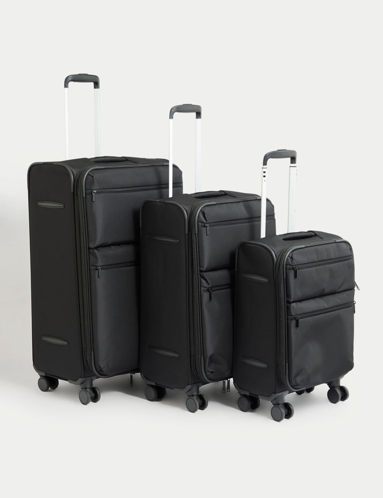 Set of 3 Montreal 4 Wheel Soft Suitcases 1 of 7