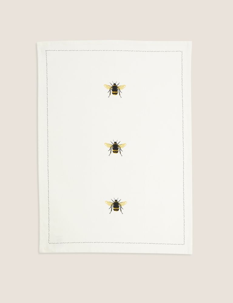 Set of 3 Pure Cotton Bee Tea Towels 5 of 6