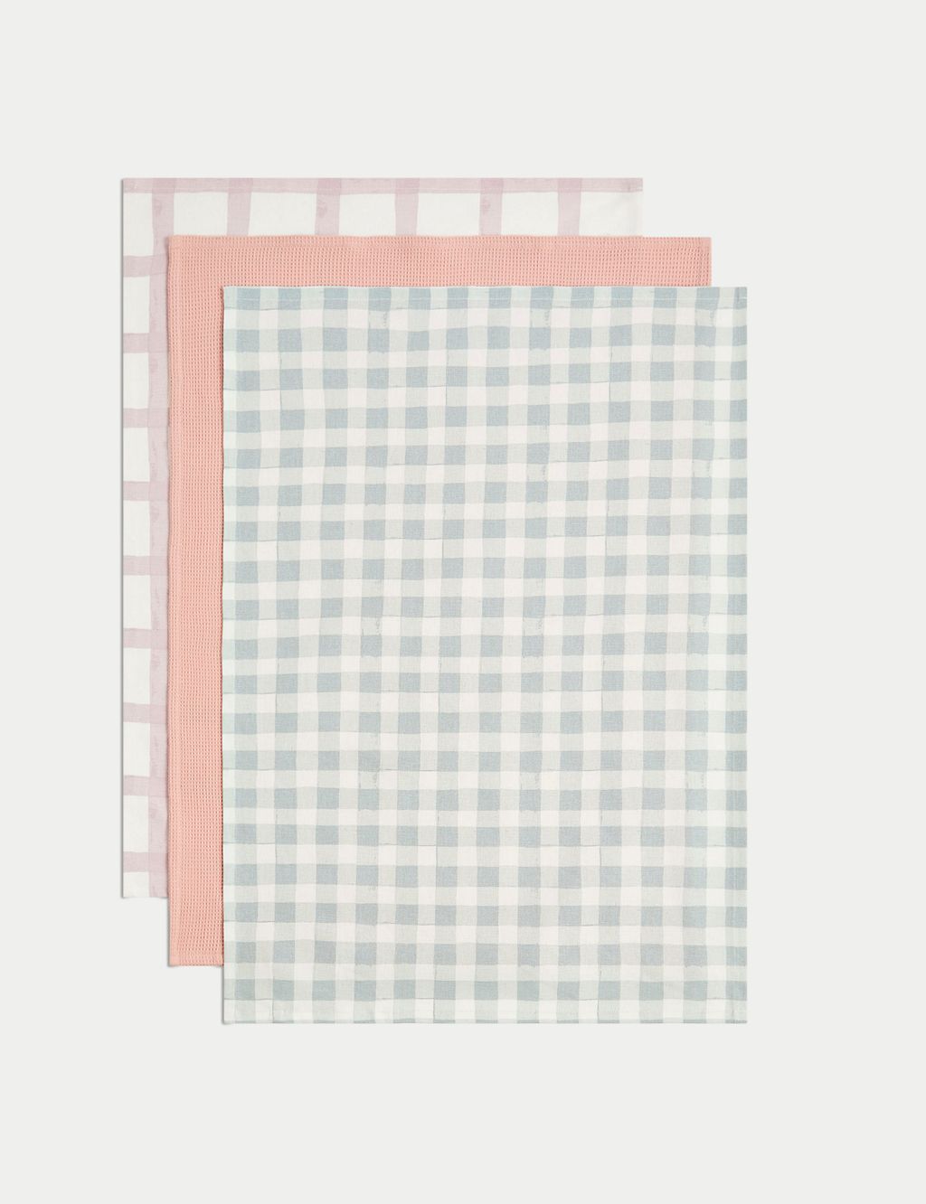 Set of 3 Pure Cotton Checked Tea Towels 3 of 4