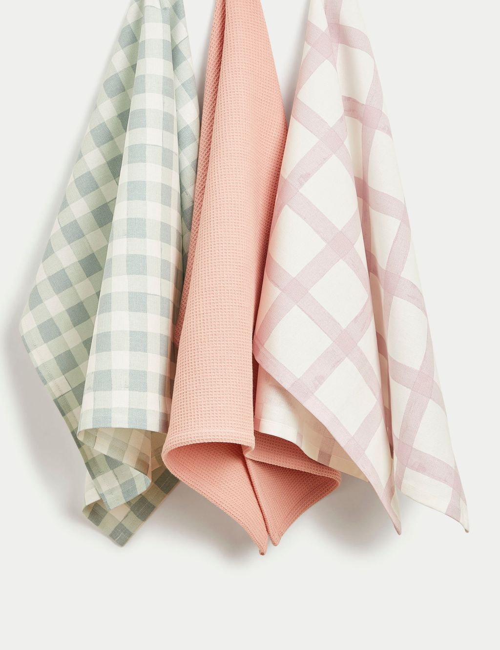 Set of 3 Pure Cotton Checked Tea Towels 2 of 4