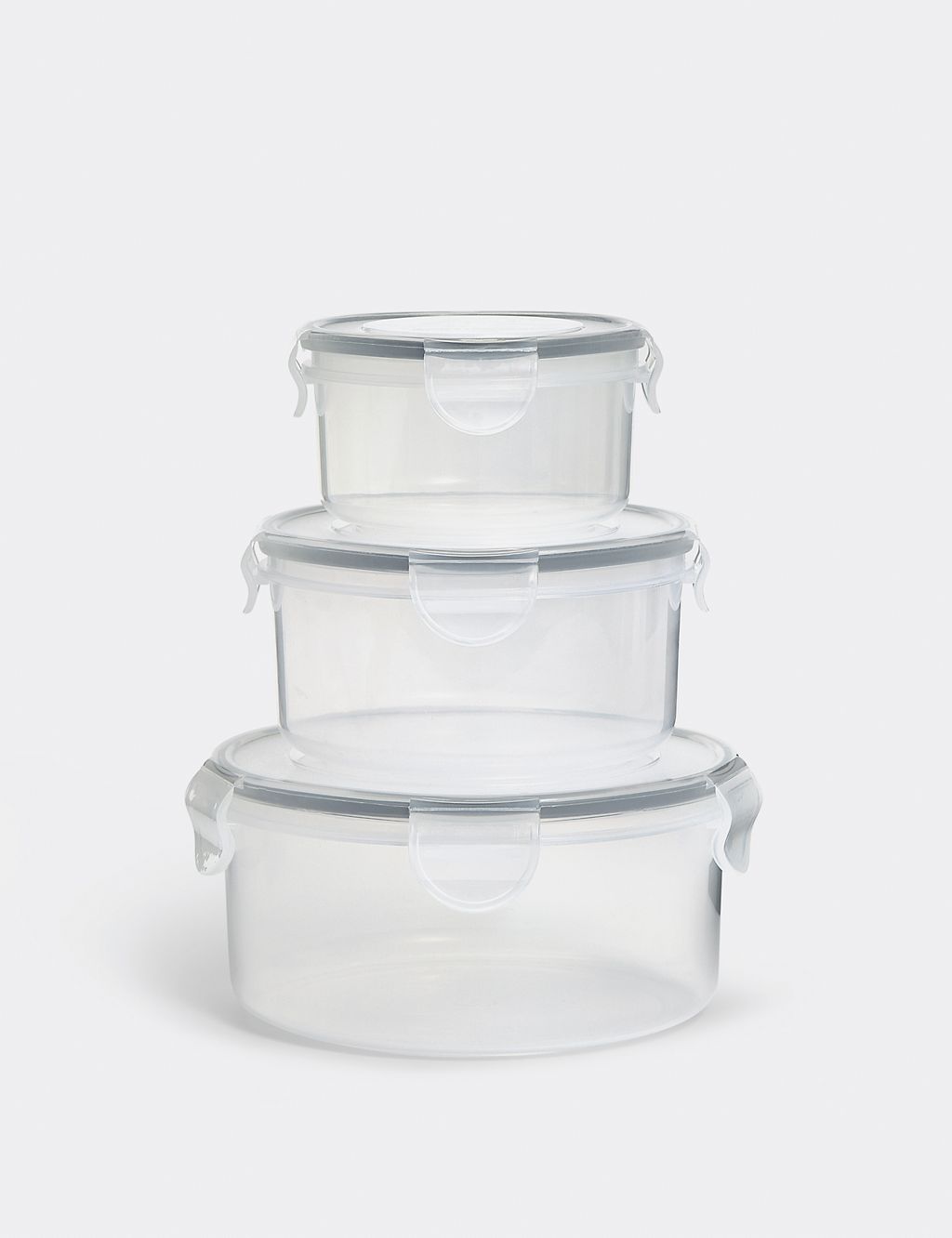 Set of 3 Round Clip Storage Containers 4 of 4