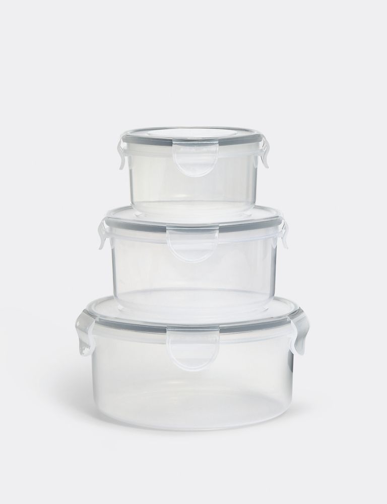 Set of 3 Round Clip Storage Containers 4 of 4