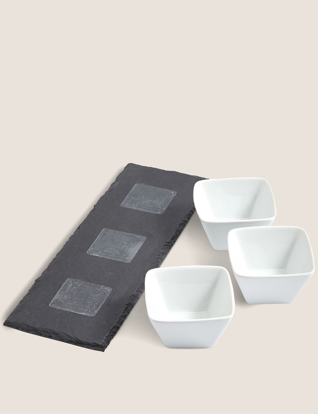 Set of 3 Tapas Bowls with Slate Platter 2 of 4