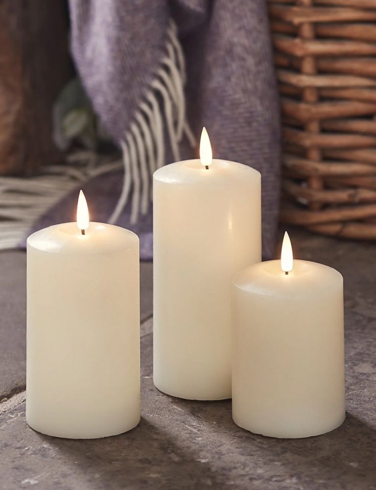 Set of 3 TruGlow® Pillar LED Candles 3 of 9
