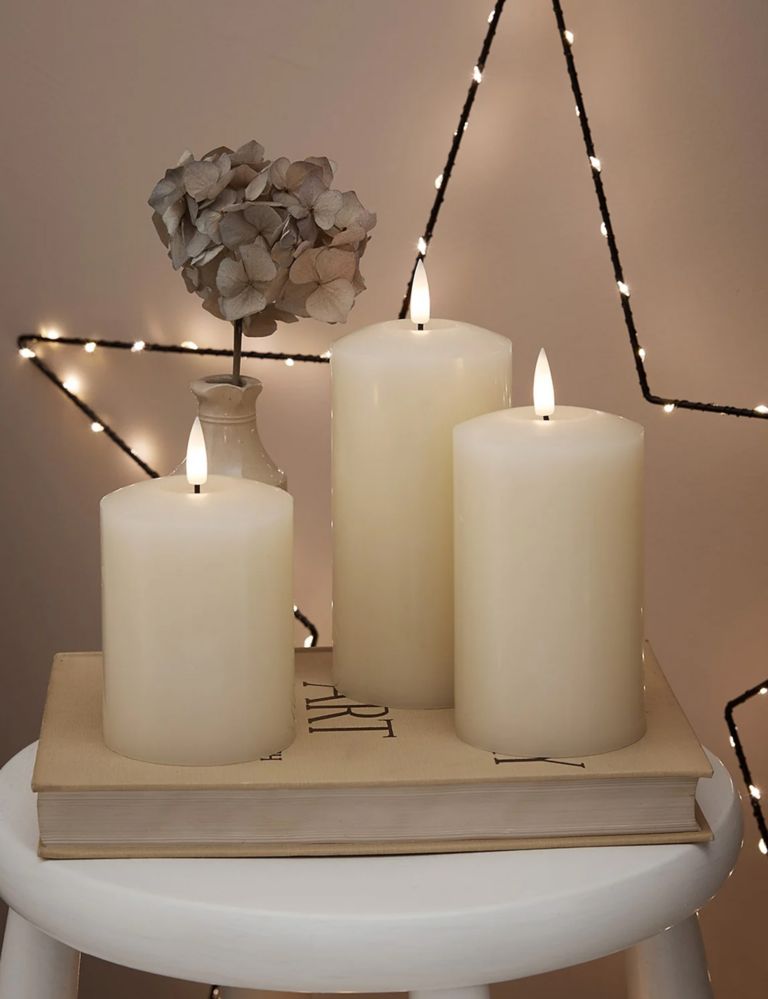 Set of 3 TruGlow® Pillar LED Candles 5 of 9