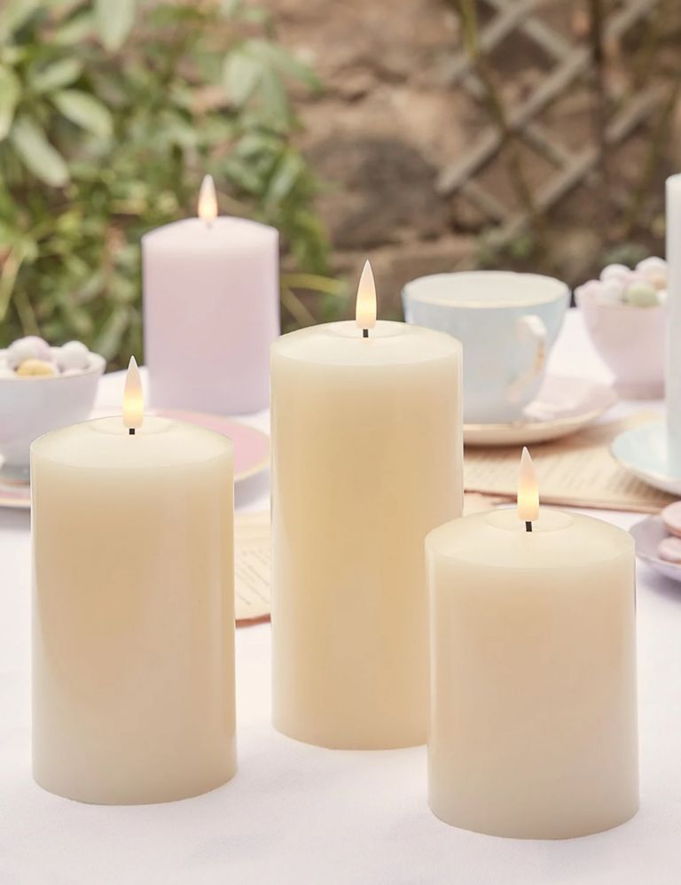 Set of 3 TruGlow® Pillar LED Candles 6 of 9
