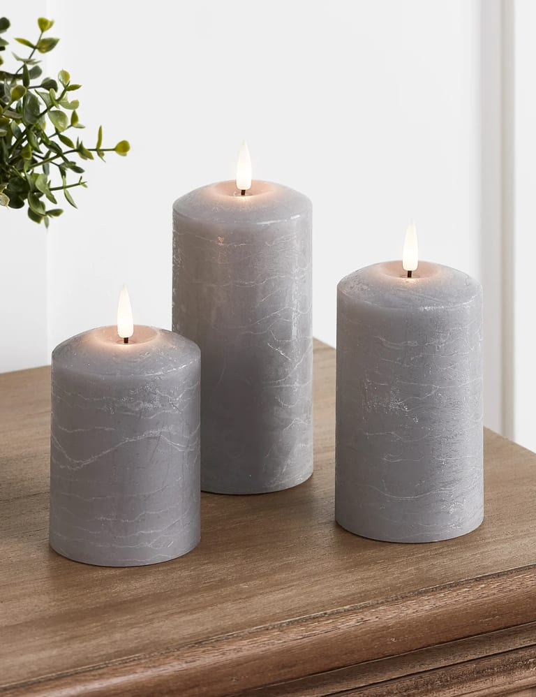 Set of 3 Tea Light Glass Candle Holders - Auraglow LED Lighting