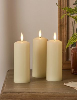 Set of 3 TruGlow® Skinny Pillar LED Candles Image 2 of 4