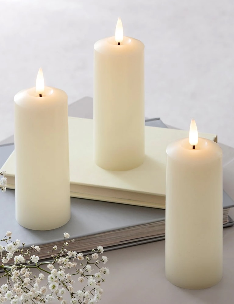 Set of 3 TruGlow® Skinny Pillar LED Candles 1 of 4