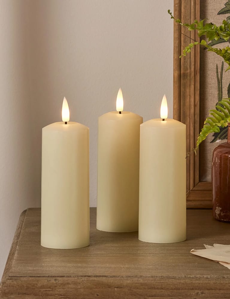 Set of 3 TruGlow® Skinny Pillar LED Candles 2 of 4