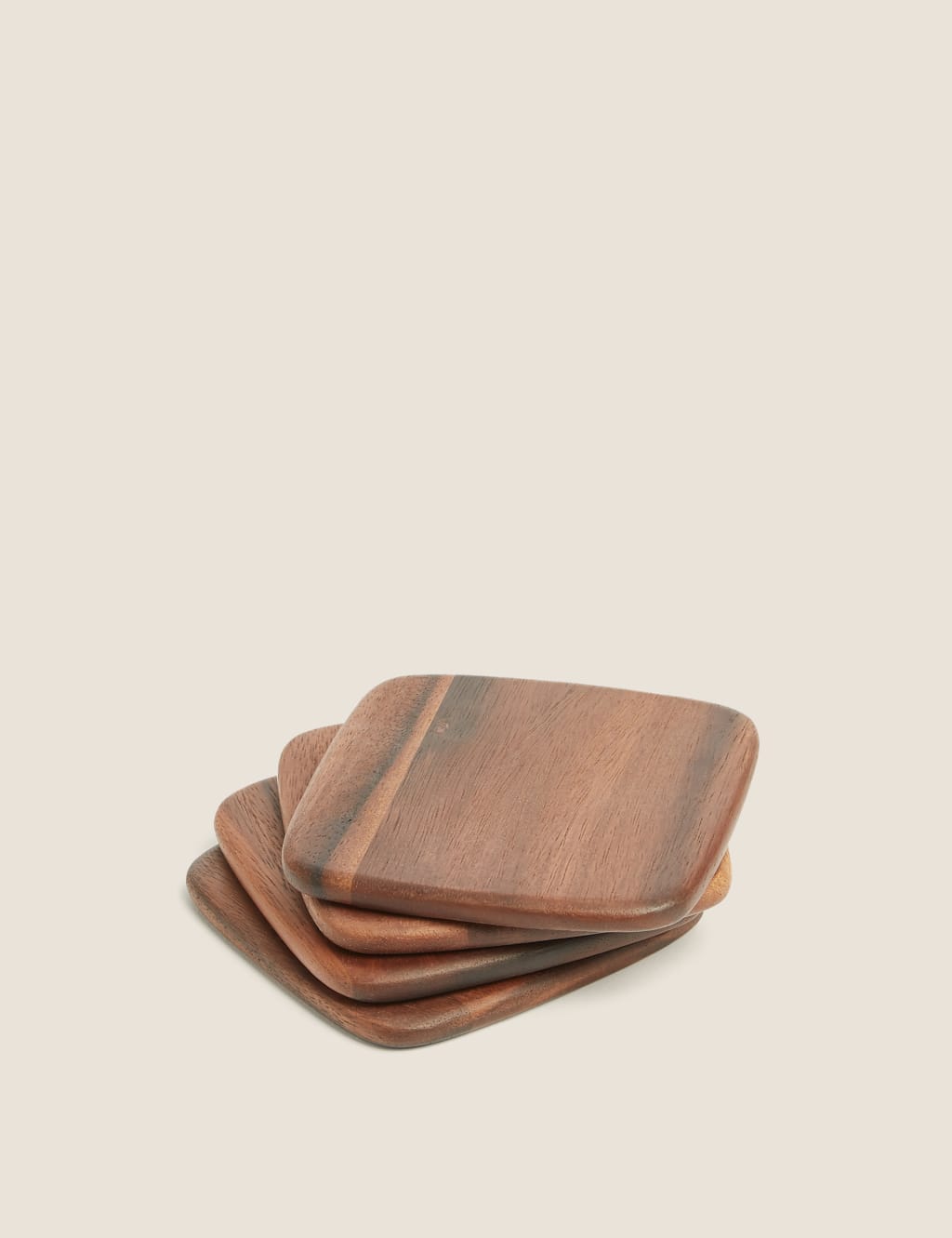 Set of 4 Acacia Wooden Coasters 3 of 3