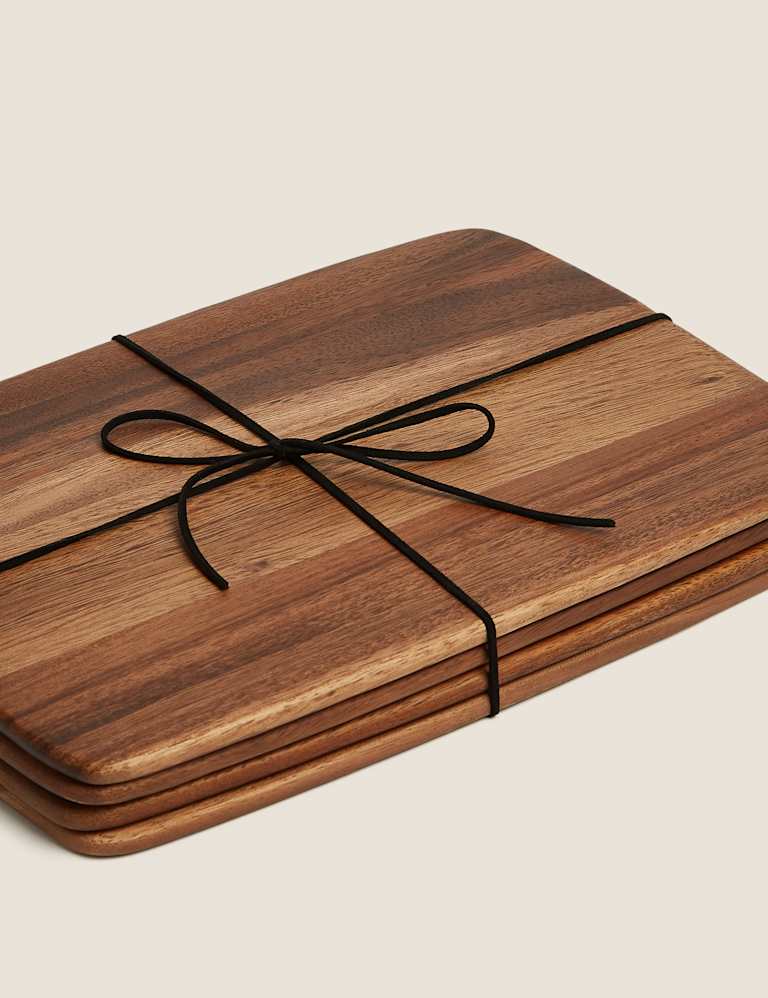 Set of 4 Acacia Wooden Placemats 2 of 3
