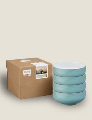 Set of 4 Azure Cereal Bowls Image 2 of 9