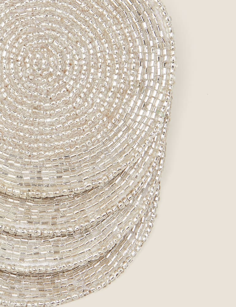 Silver beaded table mats sale