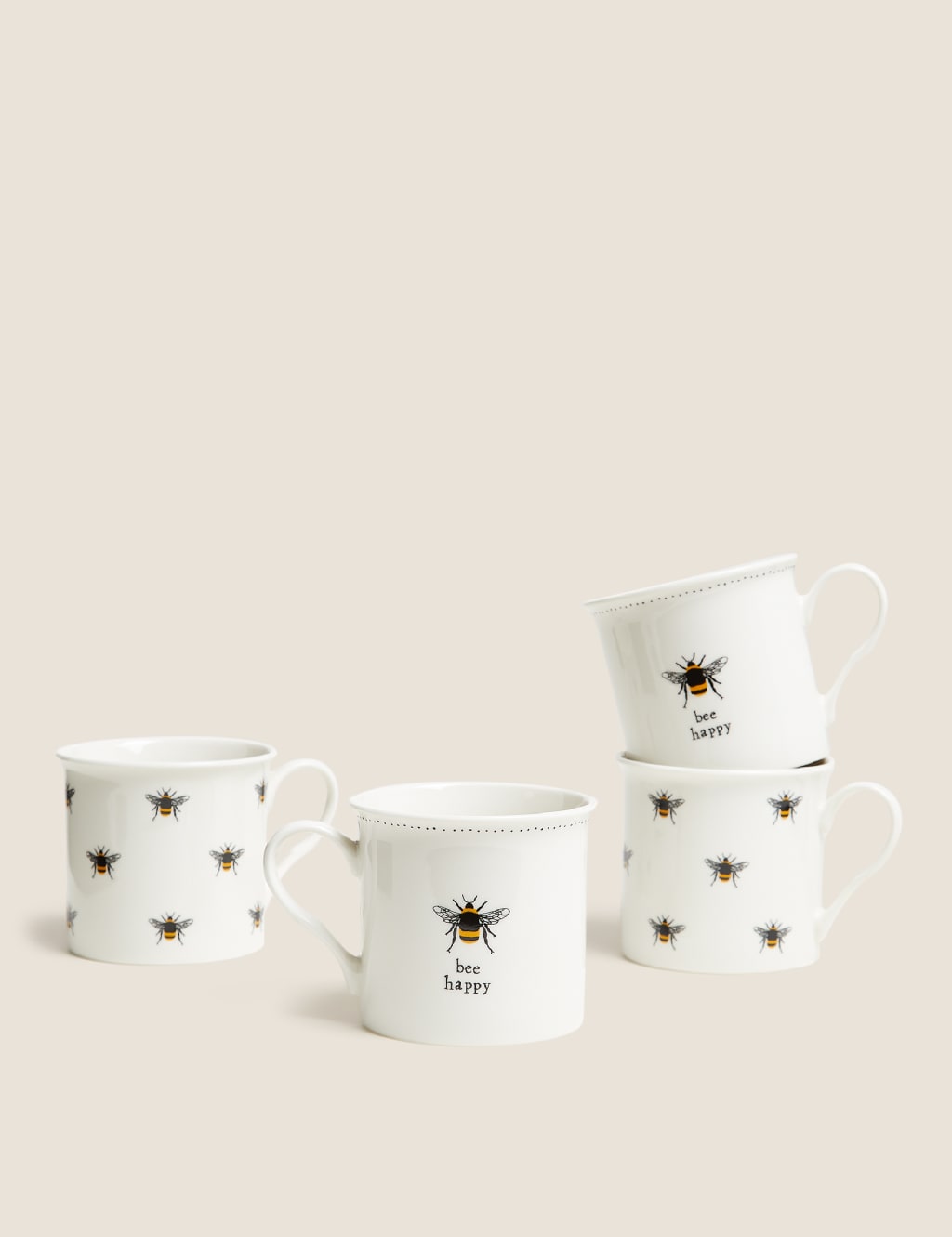 Set of 4 Bee Mugs 3 of 5