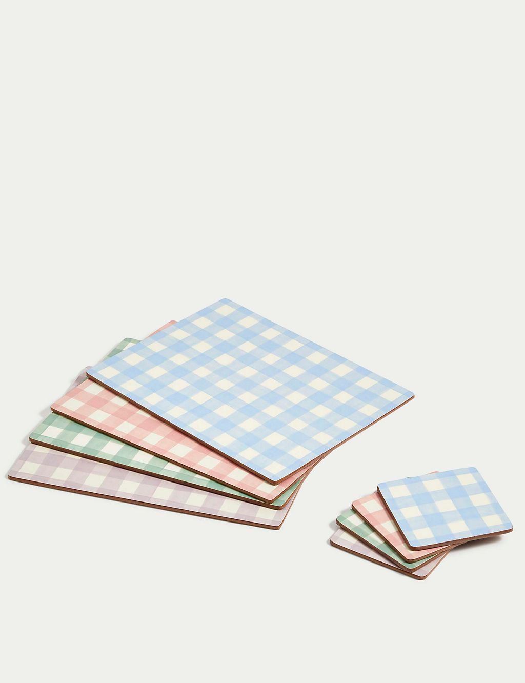 Set of 4 Checked Placemats & 4 Coasters 3 of 5