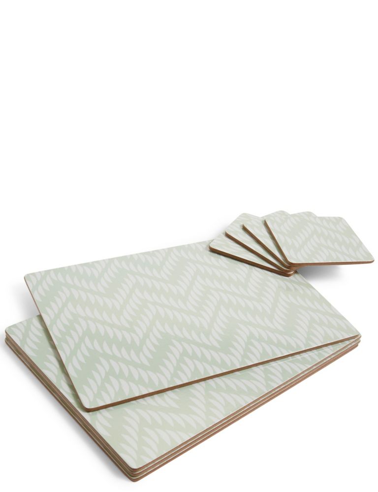 Set of 4 Chevron Cork Placemats & Coasters 1 of 5