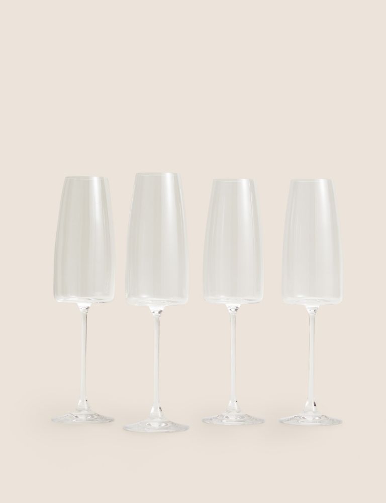 Set of 4 Contemporary Champagne Flutes 1 of 3