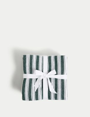 Set of 4 Cotton Rich Basket Weave Tea Towels Image 2 of 4