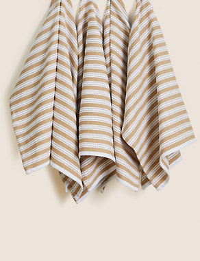 Set of 4 Cotton Rich Basket Weave Tea Towels Image 2 of 3