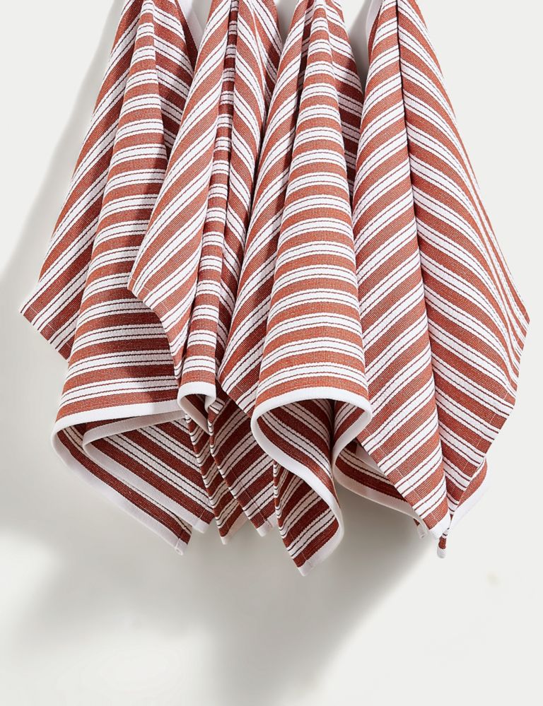 Set of 4 Cotton Rich Basket Weave Tea Towels 3 of 5