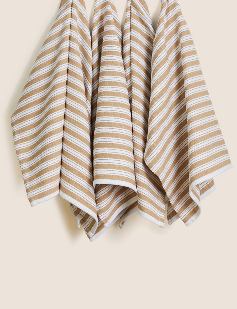 Set of 4 Cotton Rich Basket Weave Tea Towels 2 of 3