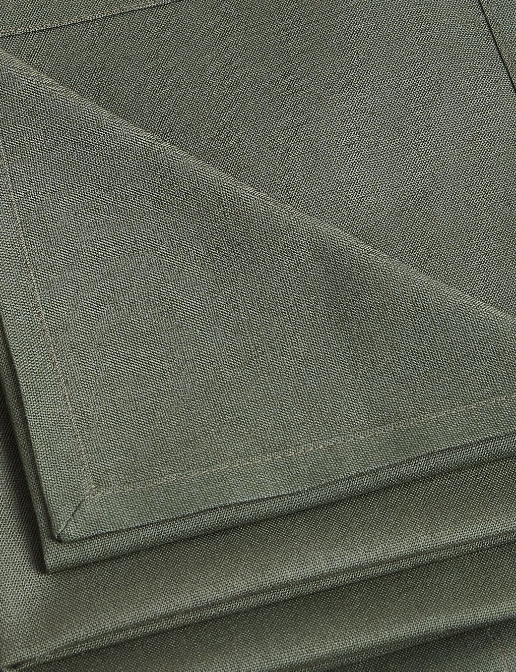 Set of 4 Cotton Rich Napkins with Linen 2 of 3