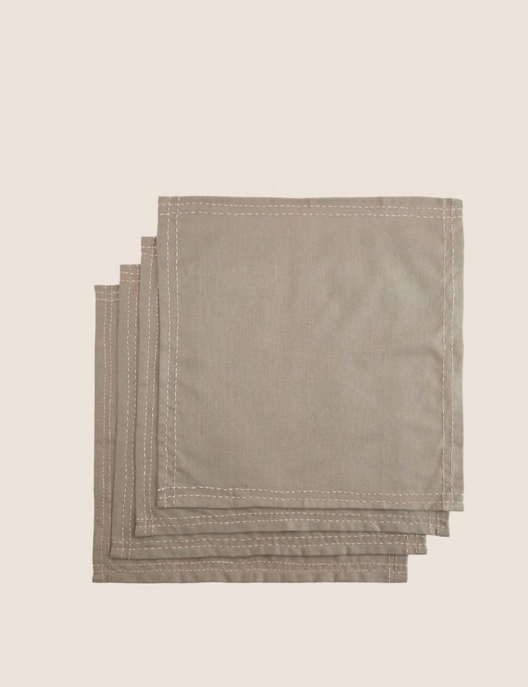 Set of 4 Cotton with Linen Napkins 1 of 3