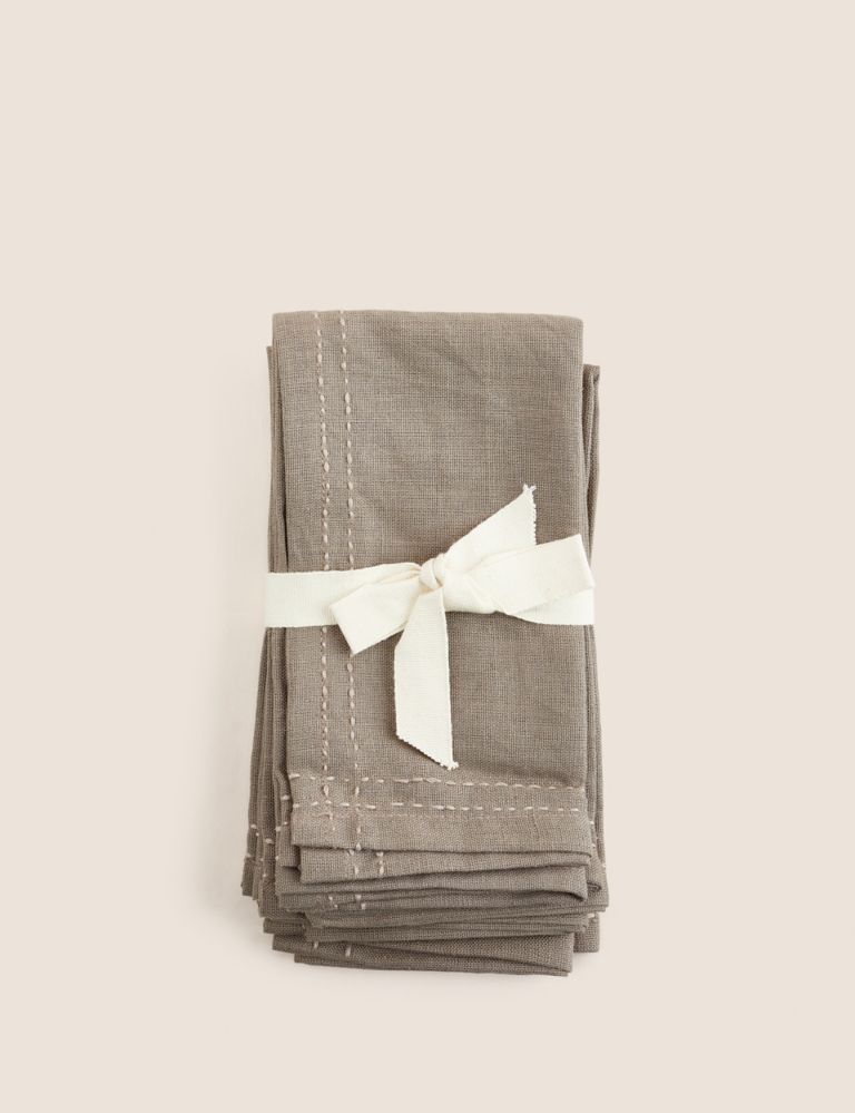Set of 4 Cotton with Linen Napkins 2 of 3