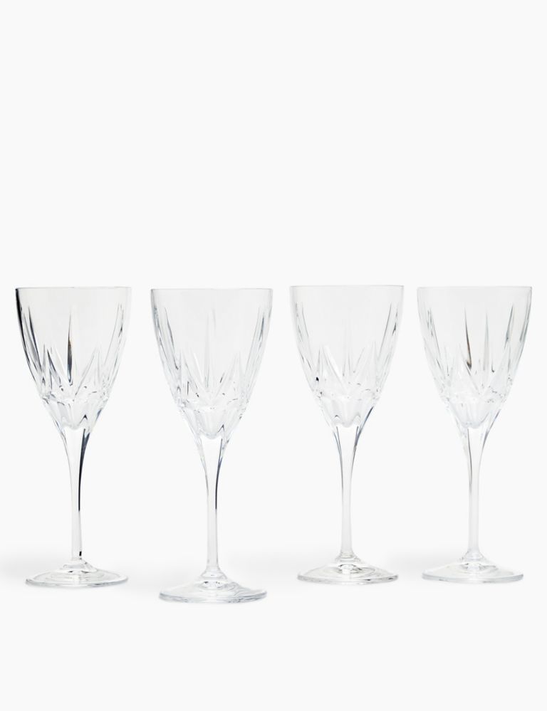 Set of 4 Crystal White Wine Glasses 1 of 3