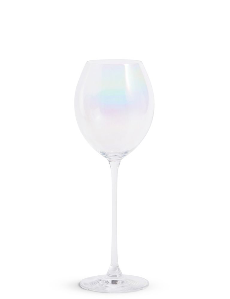Set of 4 Elegance Pearl White Wine Glasses 1 of 3