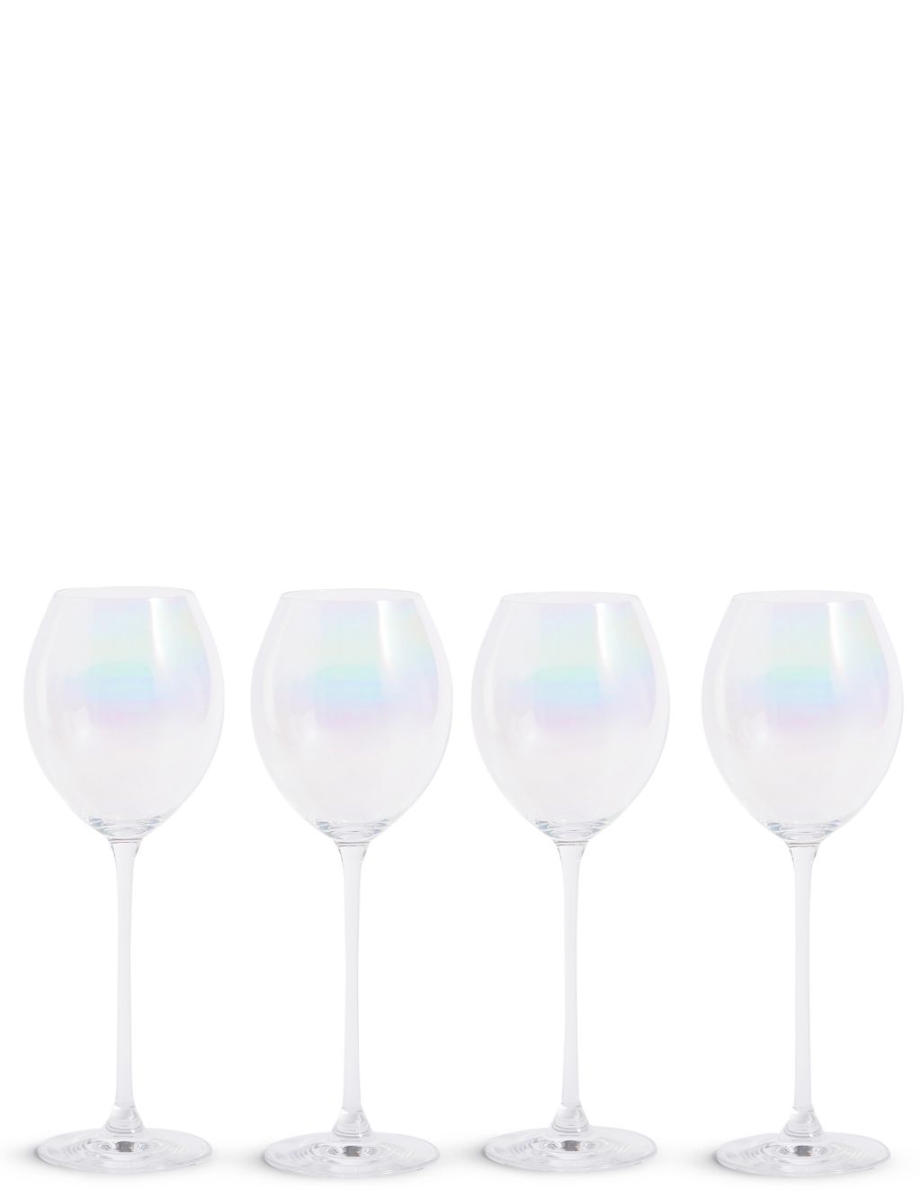 Set of 4 Elegance Pearl White Wine Glasses 1 of 3
