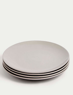 Set of 4 Everyday Stoneware Dinner Plates Image 2 of 3