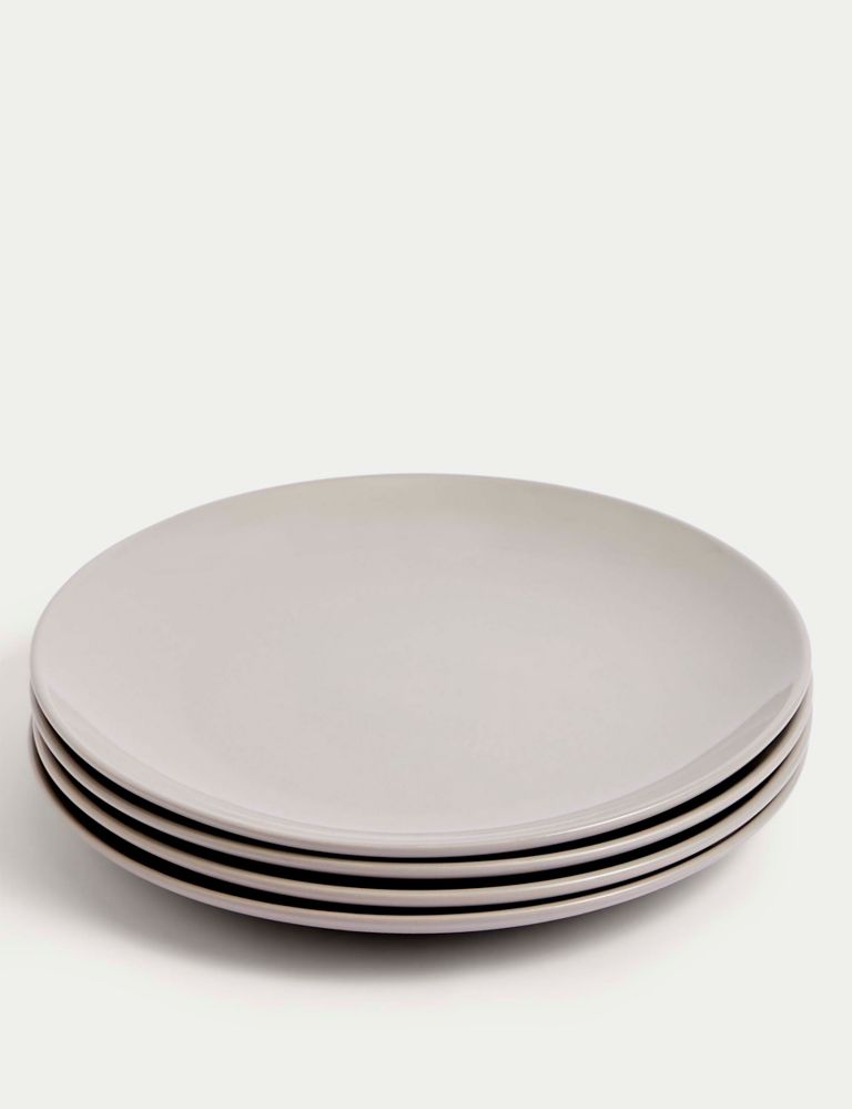 Set of 4 Everyday Stoneware Dinner Plates 2 of 3