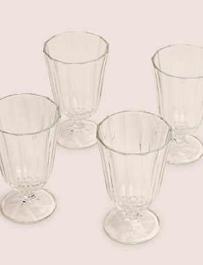 Set of 4 Faceted Short Stem Wine Glasses Image 2 of 3