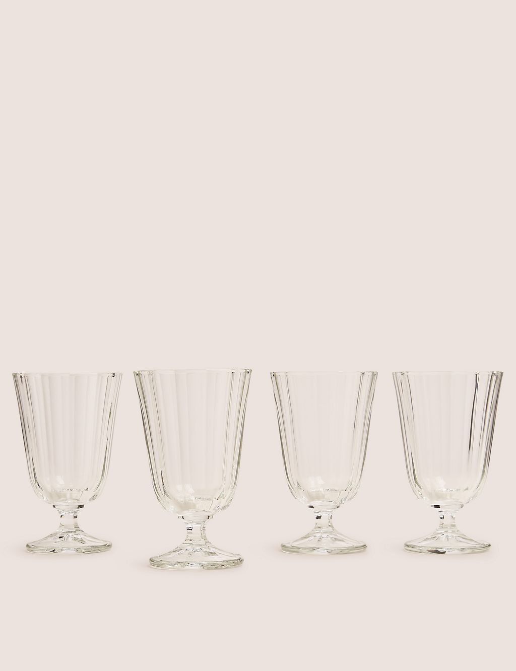 Set of 4 Faceted Short Stem Wine Glasses 3 of 3