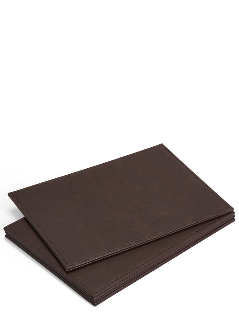 Set of 4 Faux Leather Placemats & Coasters 2 of 6