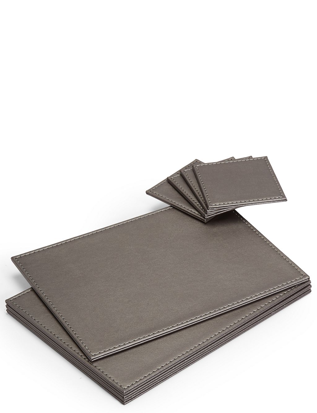 Set of 4 Faux Leather Placemats & Coasters 3 of 6