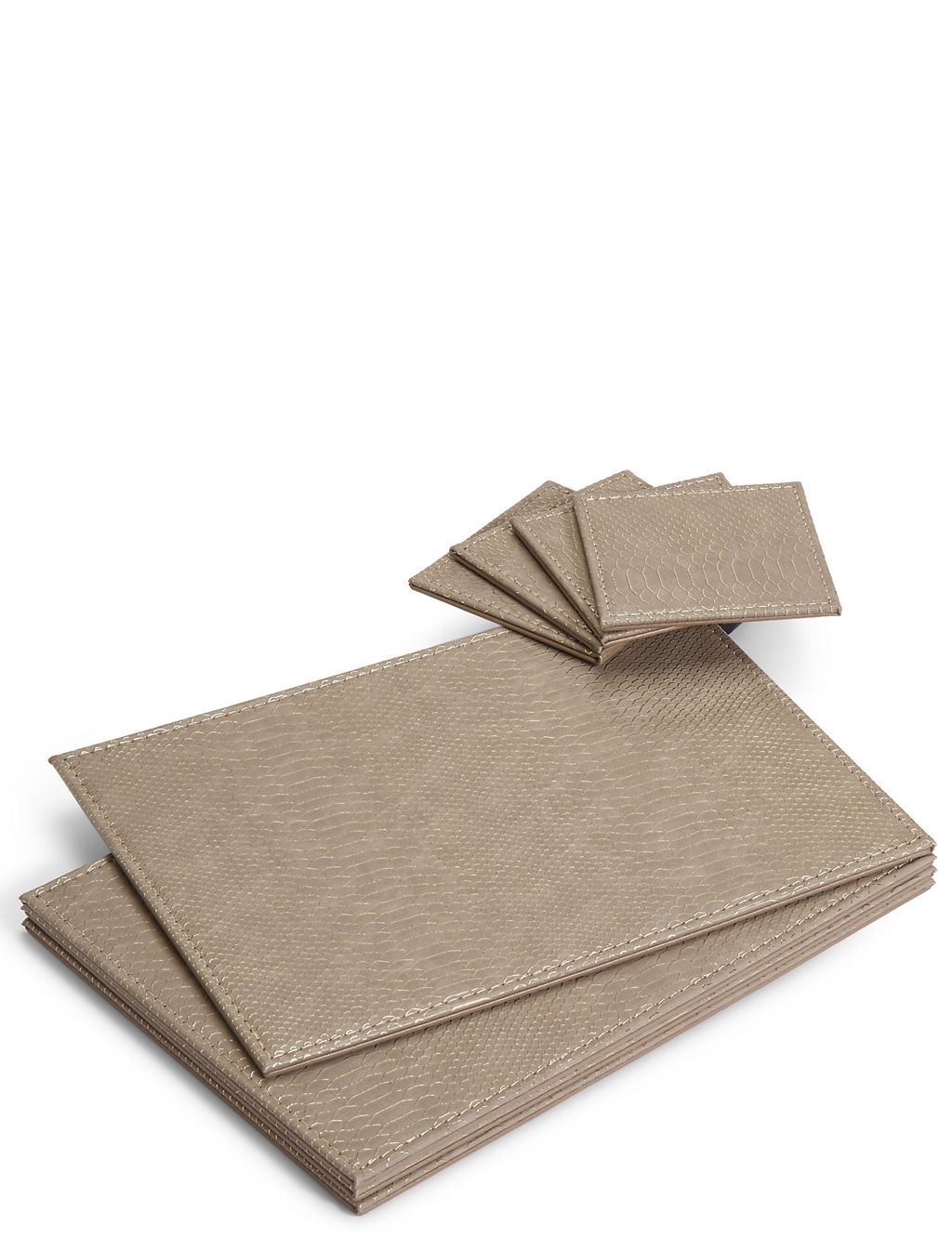 Set of 4 Faux Leather Placemats & Coasters 3 of 6