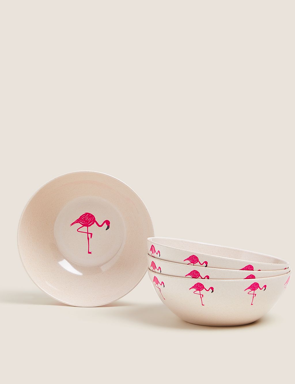 Set of 4 Flamingo Picnic Cereal Bowls 3 of 5