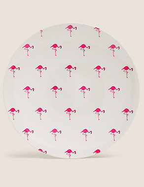 Set of 4 Flamingo Picnic Dinner Plates Image 2 of 4