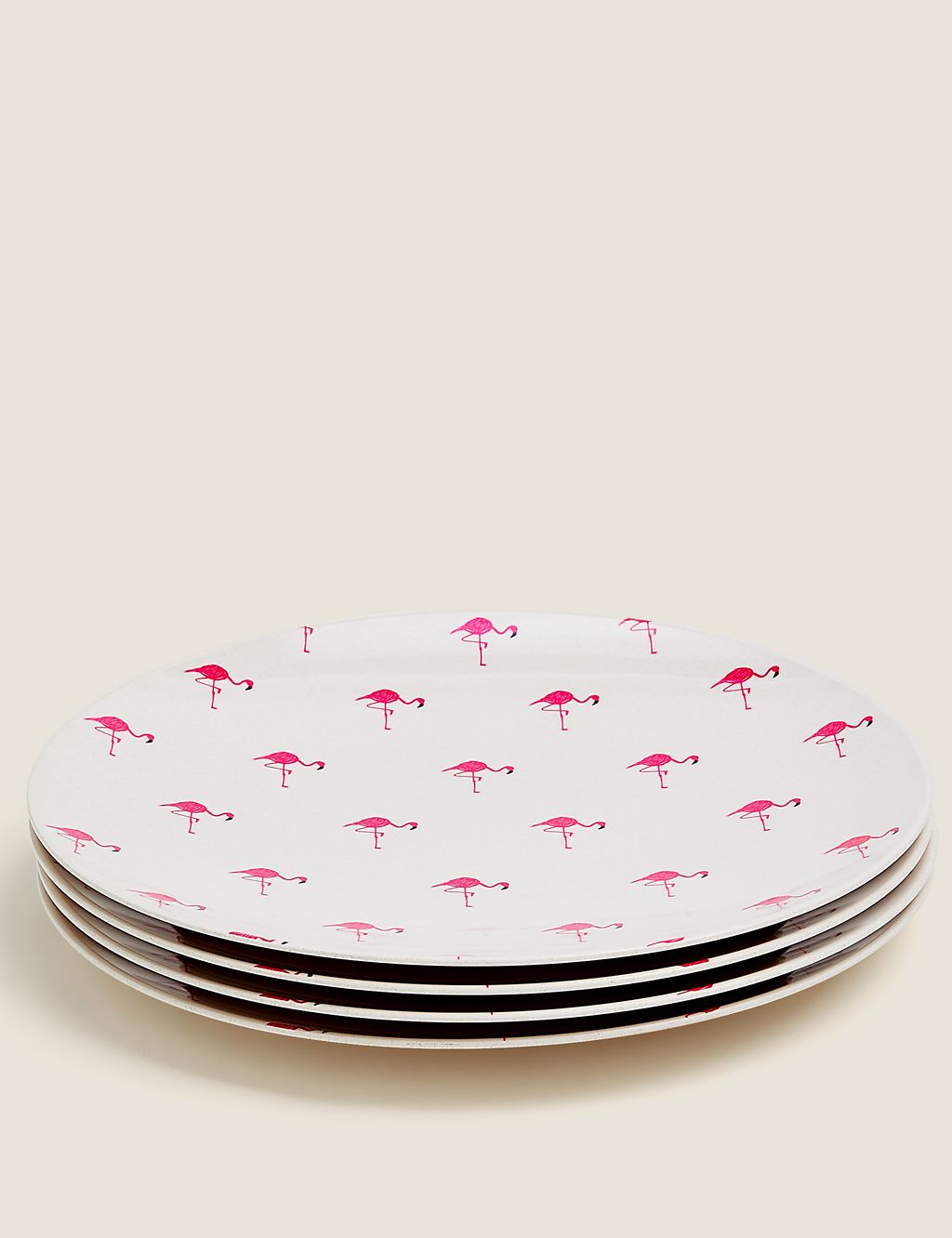 Set of 4 Flamingo Picnic Dinner Plates 2 of 3