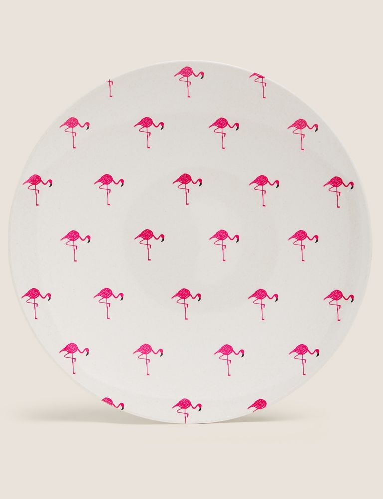 Set of 4 Flamingo Picnic Dinner Plates 2 of 3