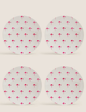 Set of 4 Flamingo Picnic Side Plates Image 2 of 4