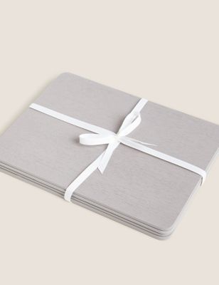 Set of 4 Grey Wooden Placemats Image 2 of 3