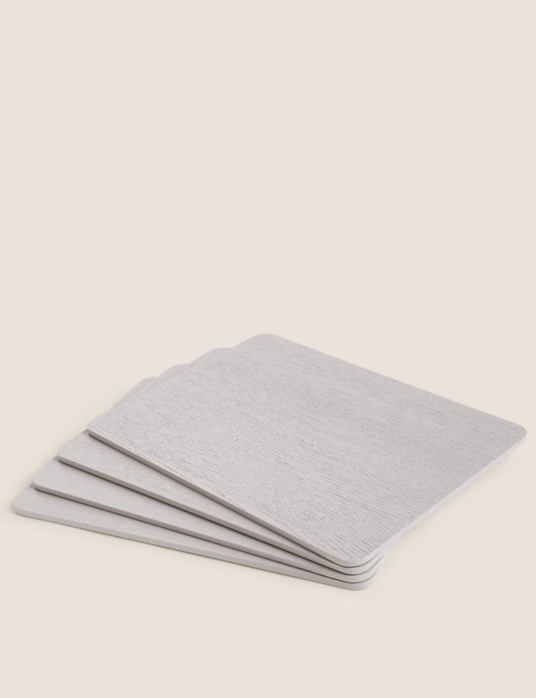 Set of 4 Grey Wooden Placemats 1 of 3
