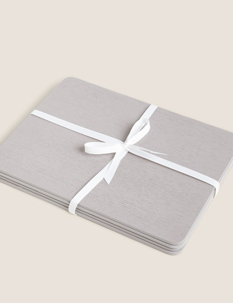 Set of 4 Grey Wooden Placemats 2 of 3