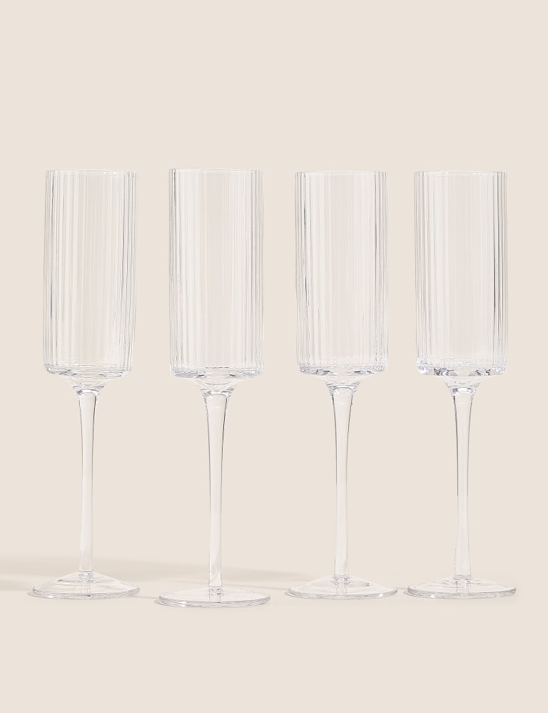 Set of 4 Handmade Celine Champagne Flutes 1 of 3