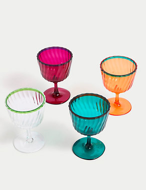 Set of 4 Ikat Brights Two-Tone Wine Glasses Image 2 of 6